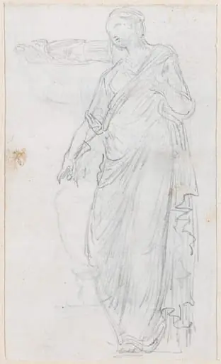 Woman in Toga [verso], by Hubert Robert