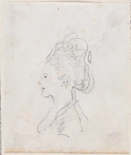 Young Woman's Head in Profile, by Hubert Robert