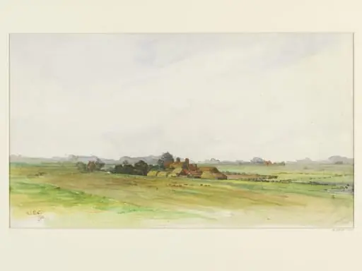 Landscape with Farm and Fields in Flat Country, by Hubert Springford A.R.I.B.A. East