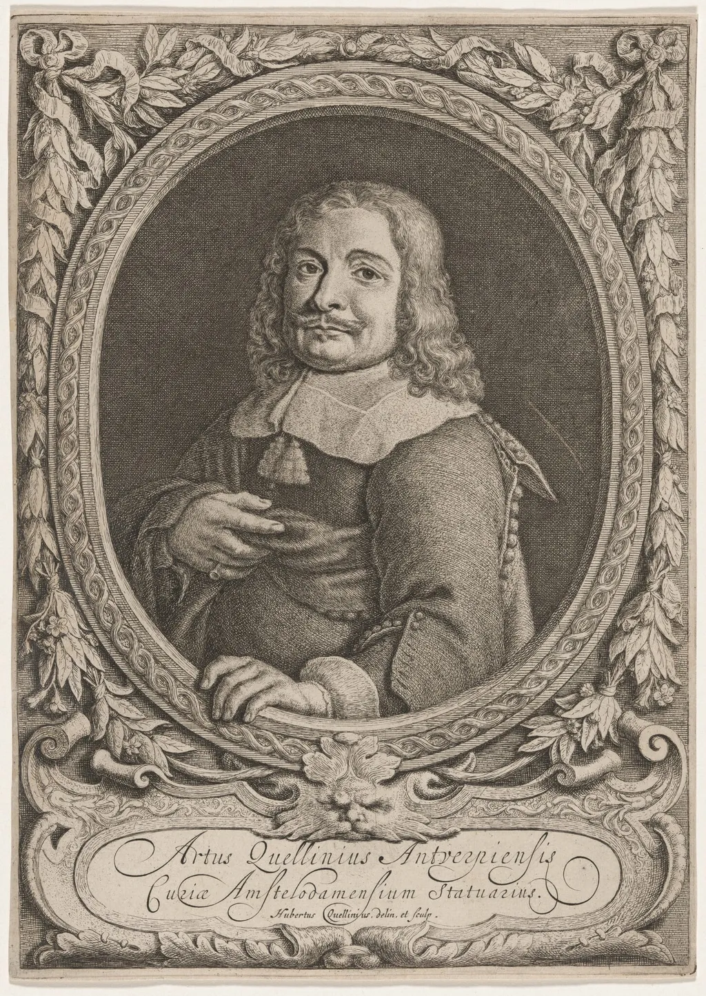 Artus Quellinus the Elder, by Hubertus Quellinus, ink, 1665