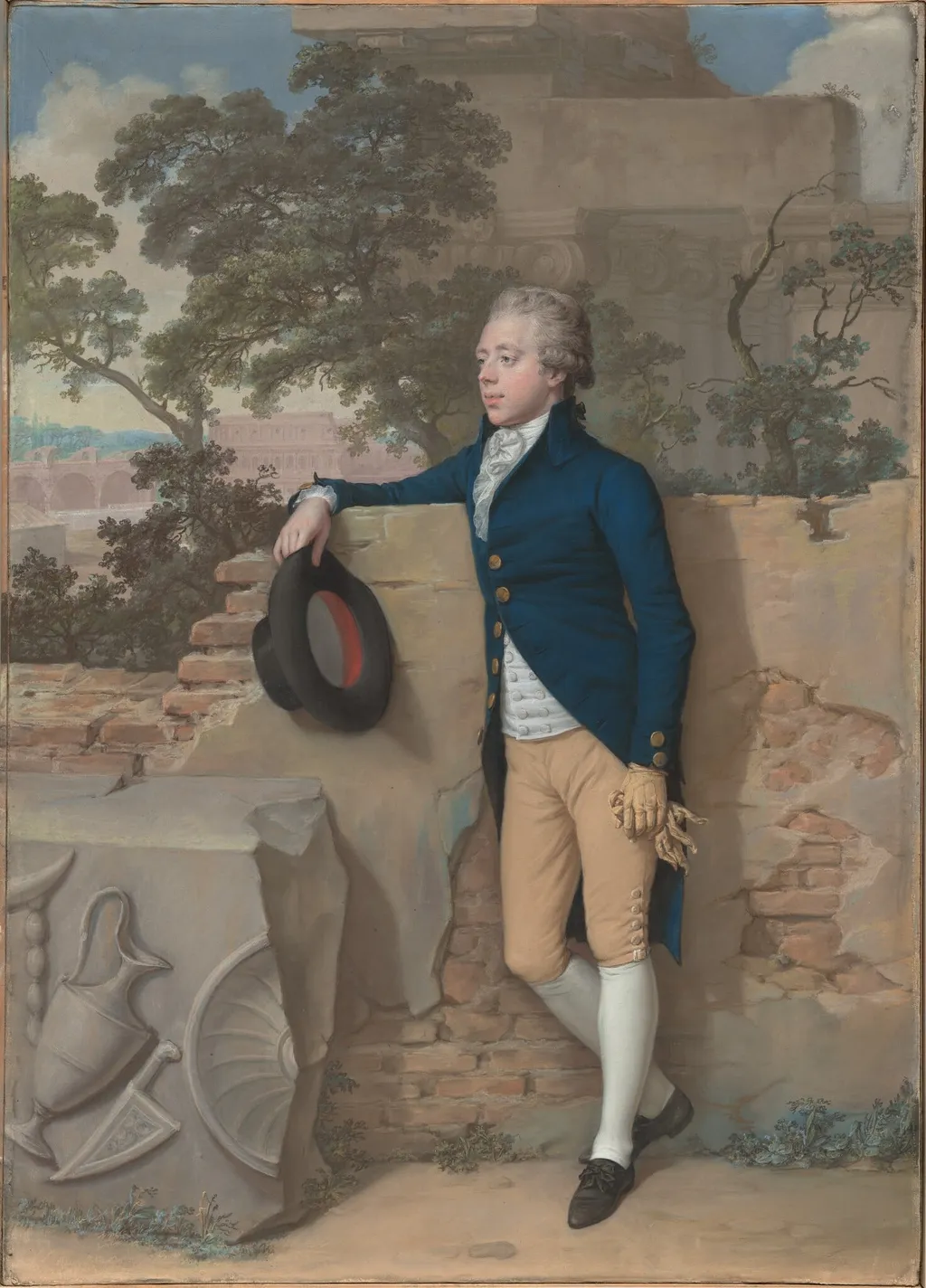 Frederick North, Later Fifth Earl of Guilford, in Rome, by Hugh Douglas Hamilton, pastel, 1790