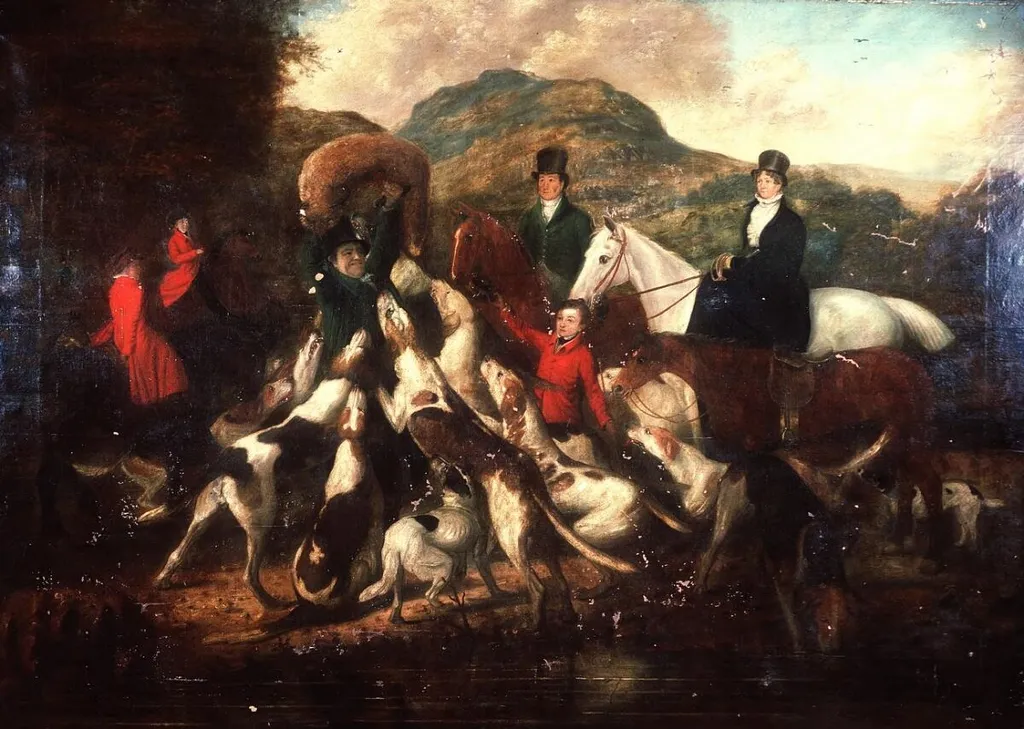 Gogerddan hunt, by Hugh Hughes, oil, 1826