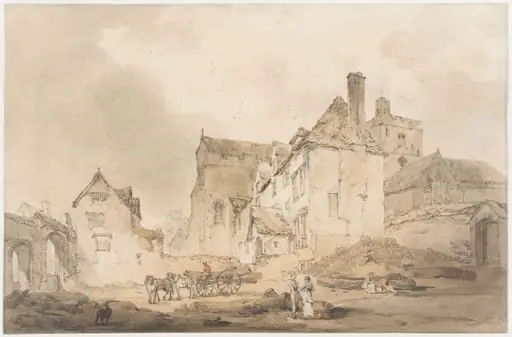 Church and houses at Conway, by Hugh O'Neill