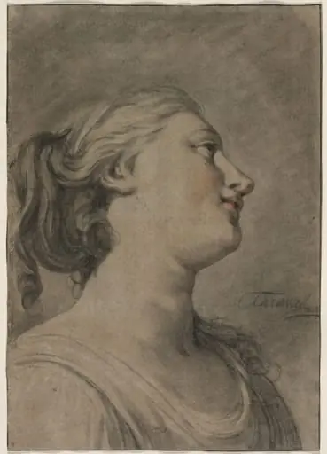 Head of a Female Figure in Profile, Turned to the Right, by Hughes Taraval