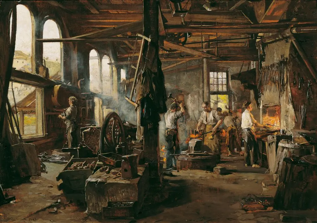 Interieur einer Hammerschmiede