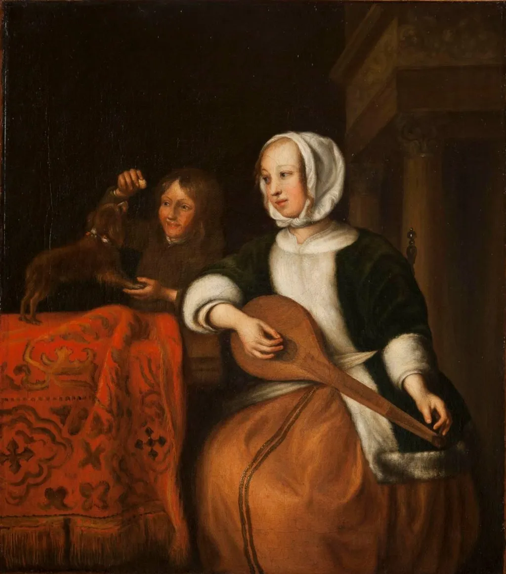 Femeie acodând o ceteră, by Hugo Kołłątaj, unspecified