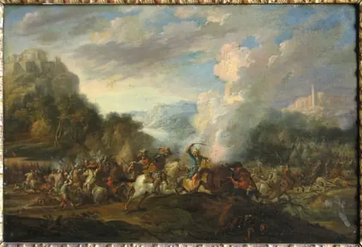 Luptă de cavalerie între turci și austrieci, by Hugo Kołłątaj