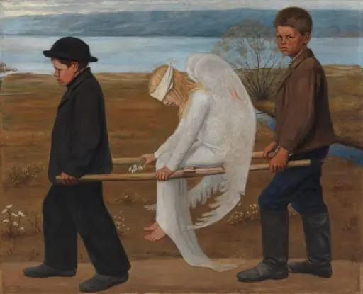Haavoittunut enkeli, by Hugo Simberg