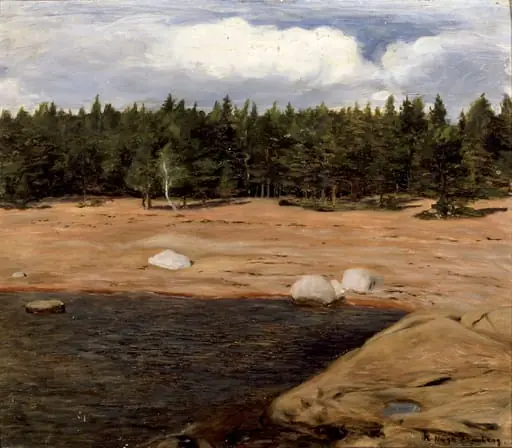 Hiekkaranta, Niemenlautta, by Hugo Simberg
