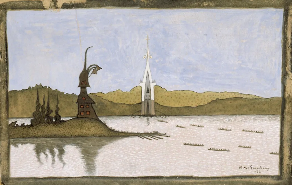 The Two Churches, by Hugo Simberg, unspecified, 1899