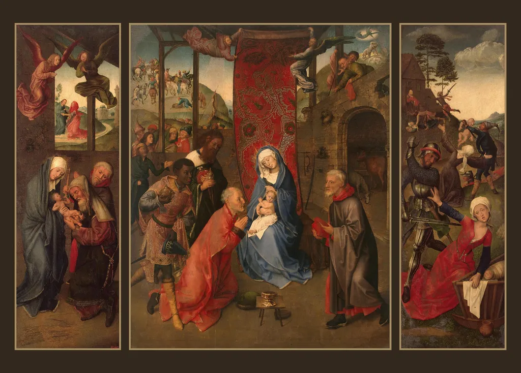 Adoration of the Magi (Triptych), by Hugo Van der Goes, oil, 1460