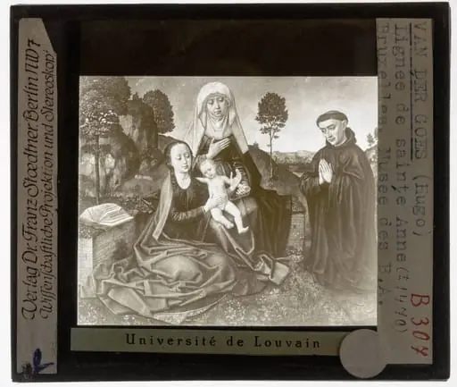 Hugo van der Goes. St Anne's with a Franciscan donor, by Hugo Van der Goes