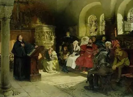 Martin Luther preaching at the Wartburg, by Hugo Vogel