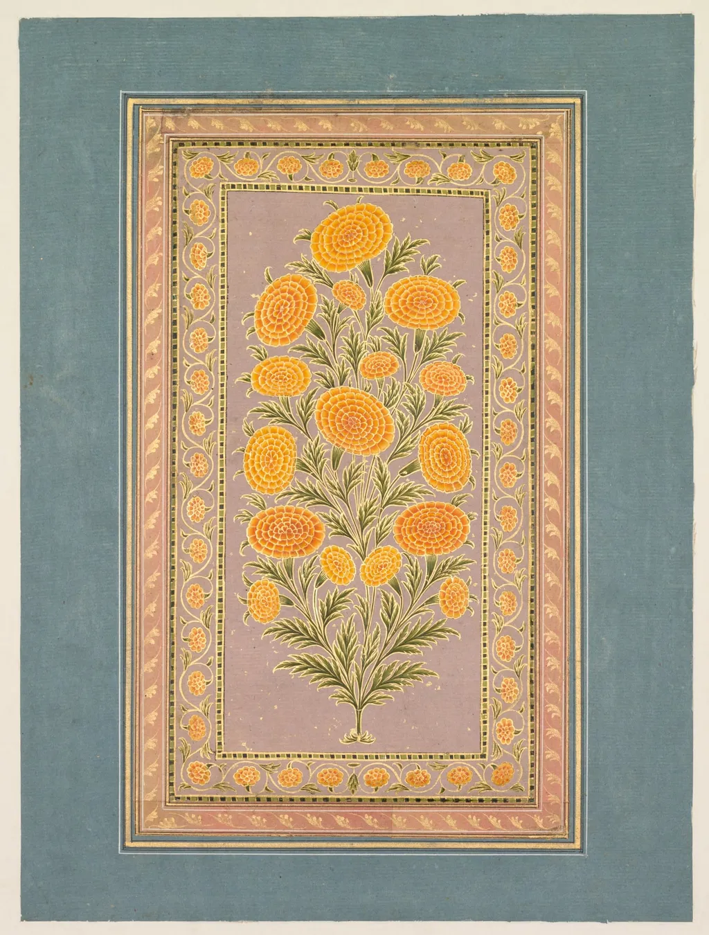 Flowering Marigold (verso), by Hunhar II, unspecified, 1765