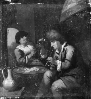 Husband and Wife Playing Cards