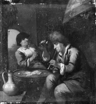 Husband and Wife Playing Cards
