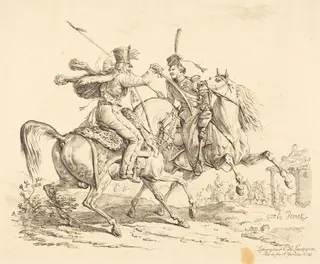 Hussard Striking a Cosack, by Carle Vernet