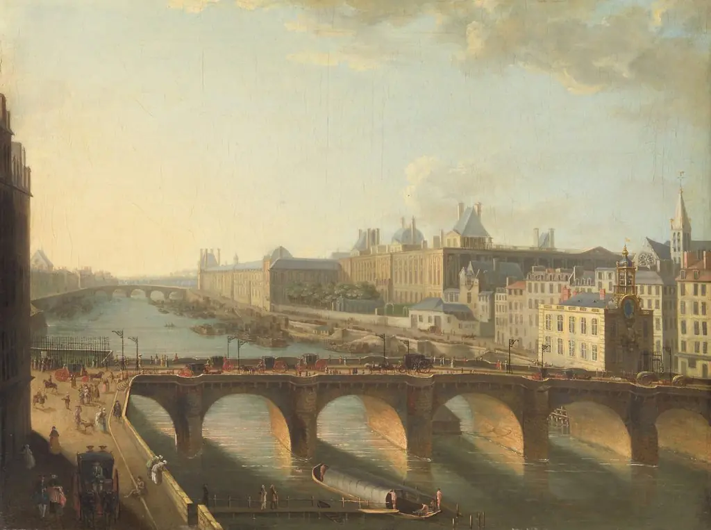 View of the Pont-Neuf in Paris from the Quai de la l’Horloge, by Hyacinthe de La Pegna