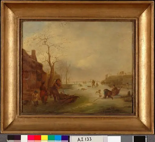 Luistelijoita Hollannissa, kopio Isaac van Ostaden mukaan, by Ida Silfverberg