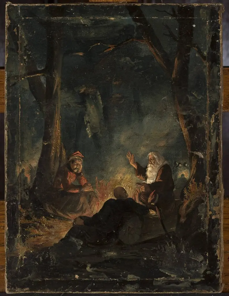 Rzewuski, priest Marek and Pułaski in the Niepołomice Forest, by Ignacy Gierdziejewski