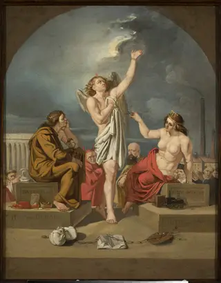 Symbolic scene – Tutto per Machina. Tutto per Denari, by Ignacy Gierdziejewski, 1853