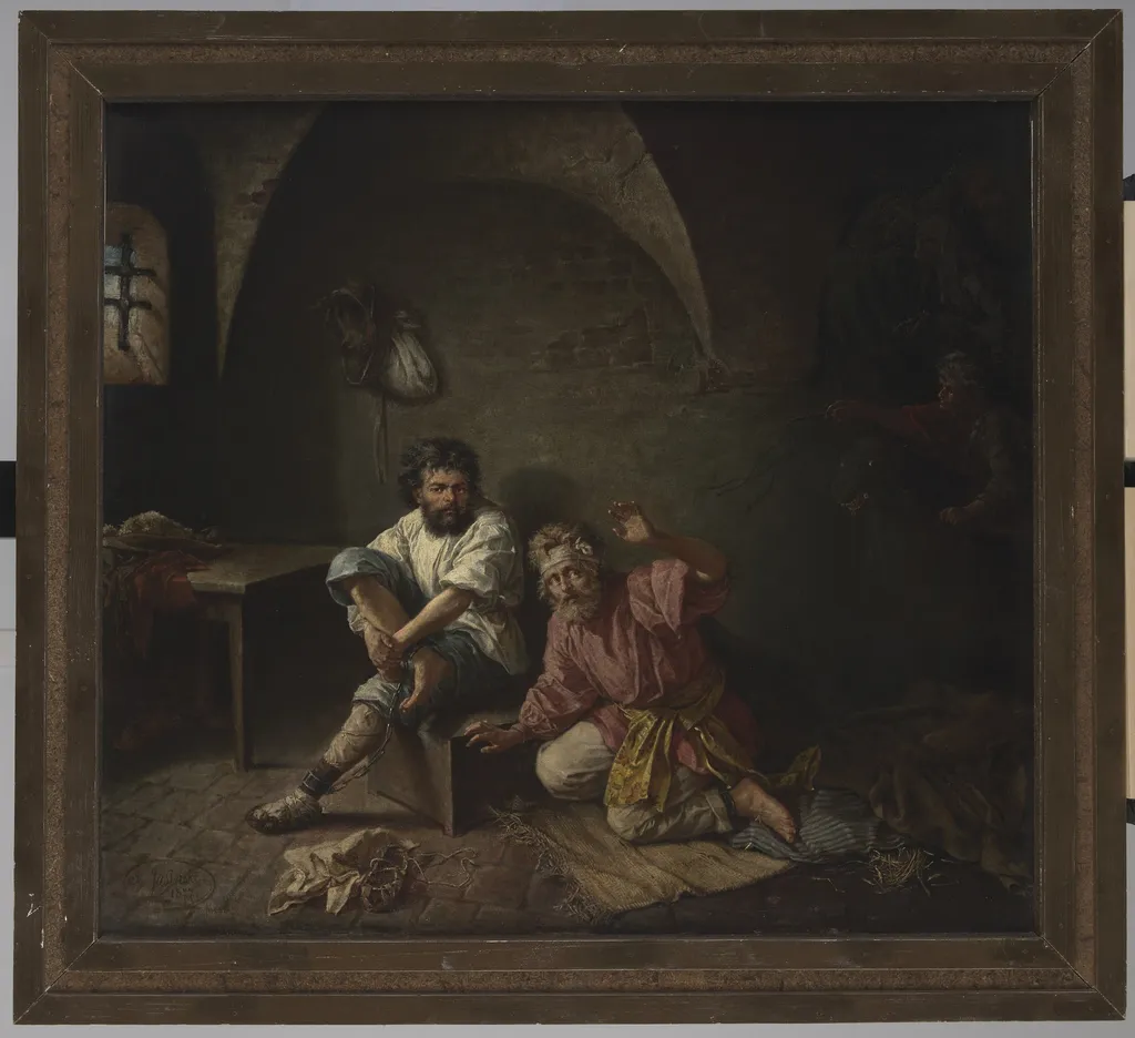 Bandits in Prison, by Ignacy Jasiński, oil, 1889