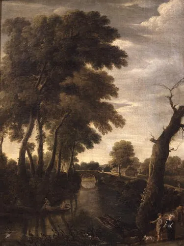 Landscape with a river, by Ignatius van der Stock, oil