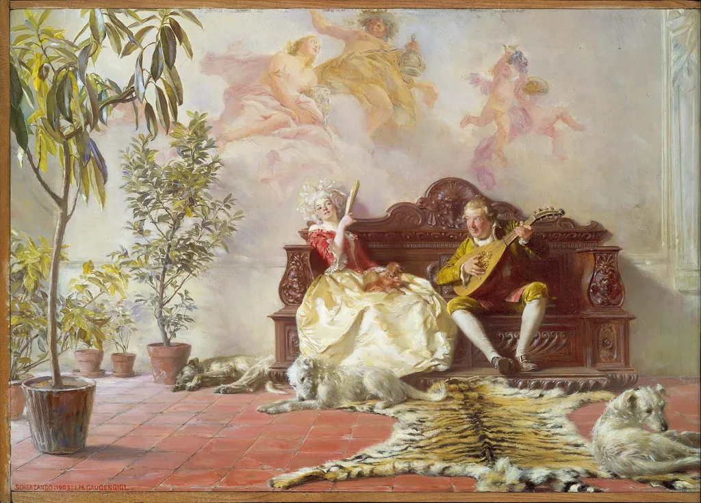 Scherzando, by Ignaz Gaugengigl, oil, 1903