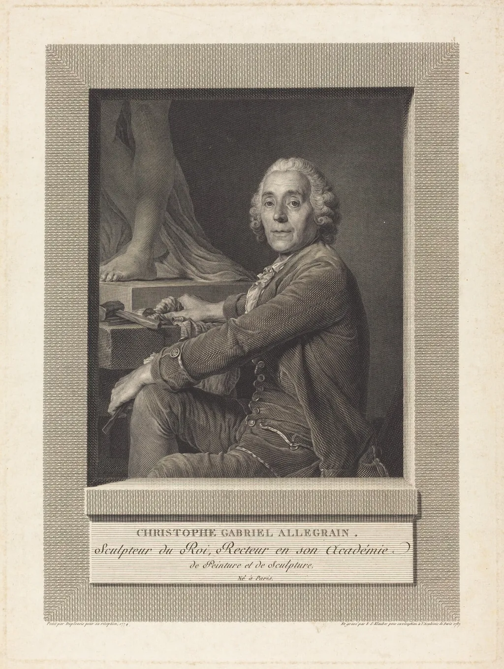Christophe Gabriel Allegrain, by Ignaz Sebastian Klauber, ink, 1787