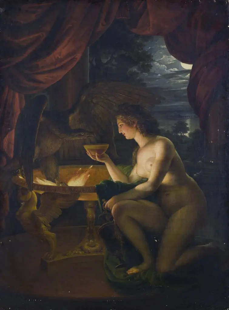 Hebe tränkt den Adler des Zeus mit Nektar, by Ignaz Unterberger