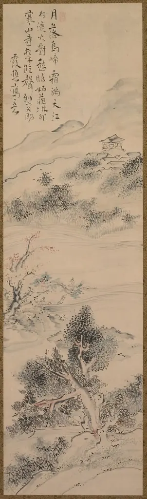 Illustration of Zhang Qi's Poem on the Cold Mountain Temple, by Ike no Taiga