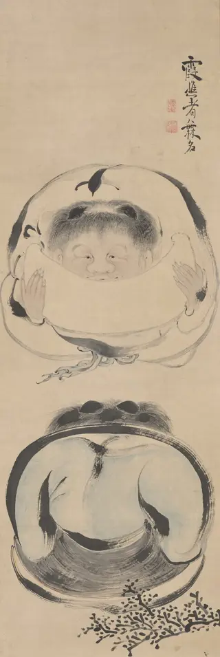 Hanshan and Shide, by Ike Taiga, 1760