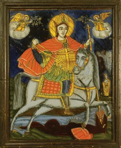 Sf. Mucenic Gheorghe, ucigând balaurul, by Ilie Poienaru