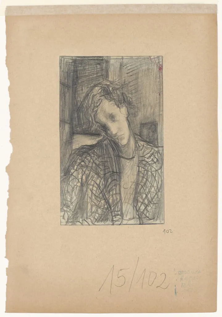Untitled, by Ilka Gedő, graphite, 1946