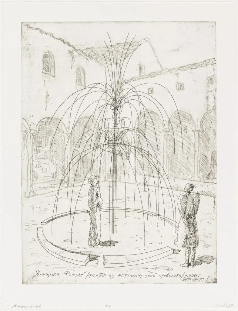 Untitled, by Ilya Kabakov, ink, 1998