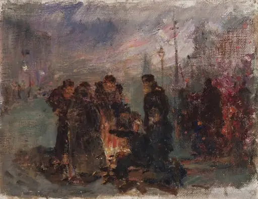 Ajurit lämmittelemässä, by Ilya Repin