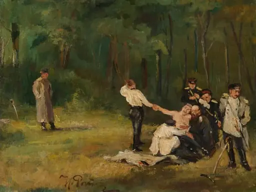 Kaksintaistelu, harjoitelma, by Ilya Repin