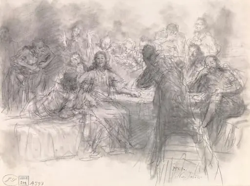 Luonnos maalaukseen Viimeinen ehtoollinen, by Ilya Repin