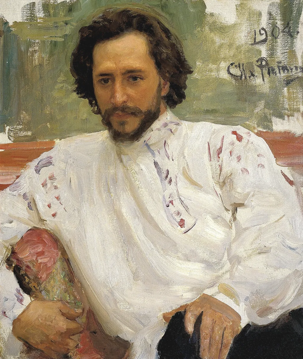 Portrait of writer Leonid Nikolayevich Andreyev., by Ilya Repin, oil, 1904
