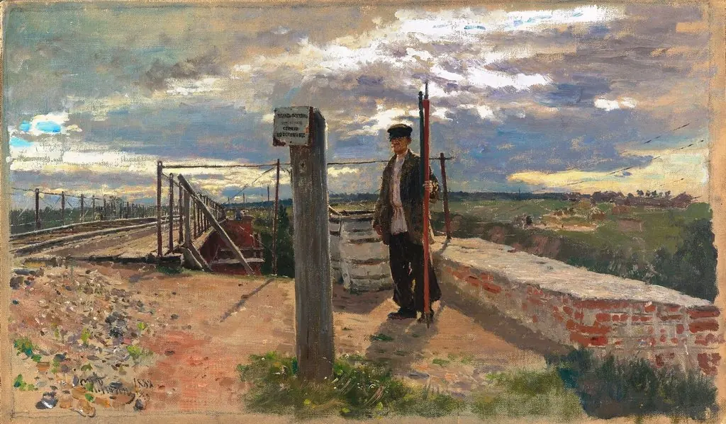 Railway guard. Khotkovo, by Ilya Repin