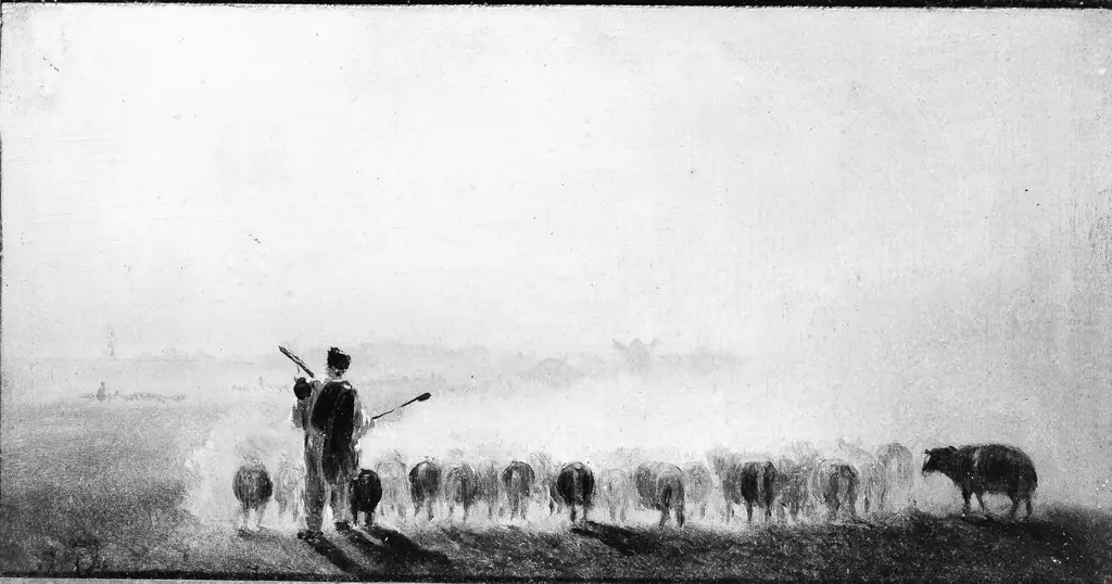 Shepherd with a Flock of Sheep