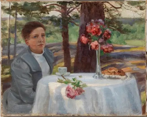 Tyttö pöydän ääressä, by Ilya Repin
