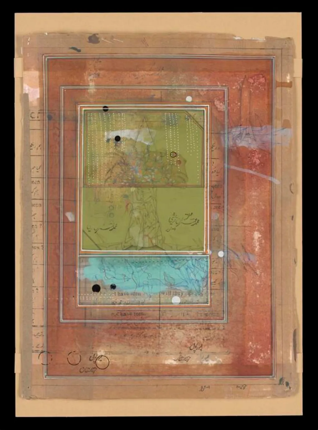 Landscape, by Imran Qureshi, paint, 2001