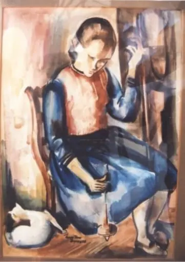 Fată torcând, by Imre Nagy, 1939