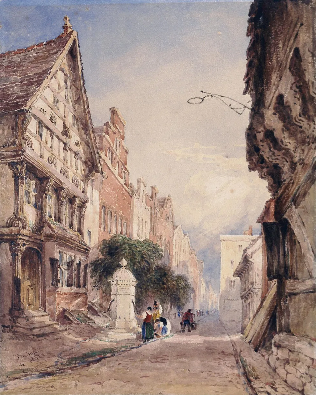 Street Scene, by Ince, watercolor, 1832