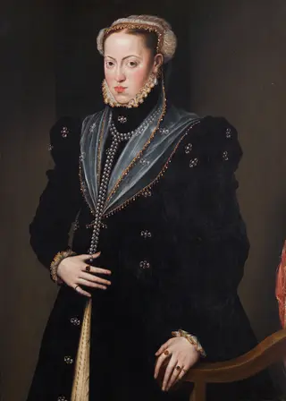 Infantin Maria (1528-1603), Kaiserin, Bildnis in halber Figur