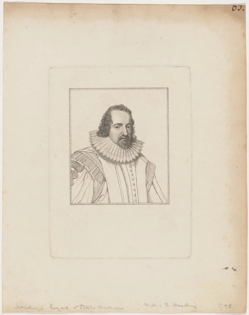 Sir Francis Bacon, by Innocenzo Geremia, ink, 1798