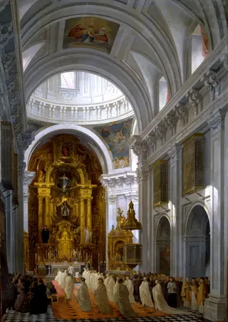 Interior de la Iglesia de las Calatravas en Madrid
