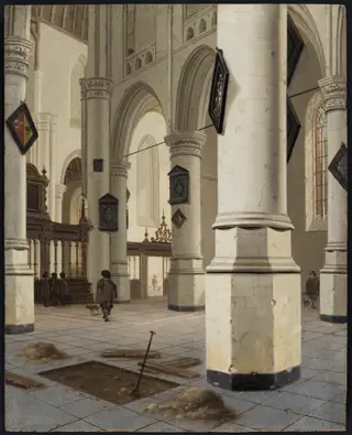 Interior of an old church in Delft