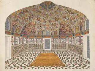 Interior of I'timad ad-Daula's tomb